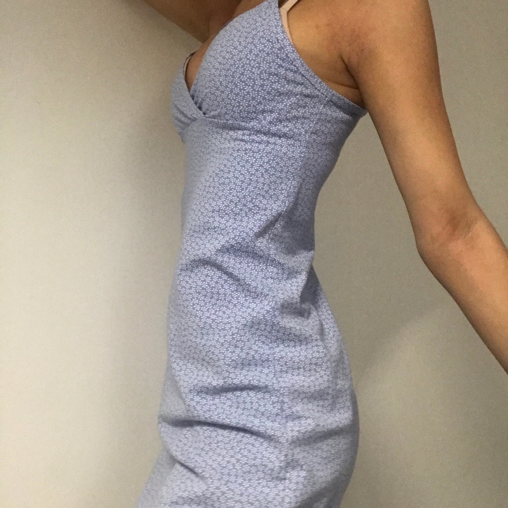 Light/Baby Blue Amara Dress w/ White Floral Pattern [Brandy Melville]